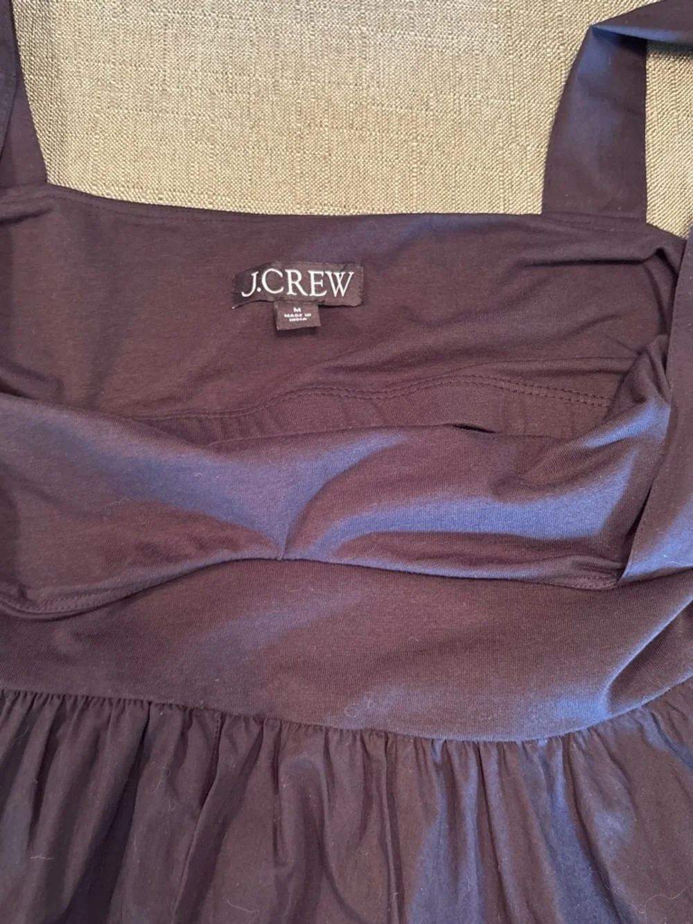 J. Crew Black Square-Neck Sundress with Wide Straps
